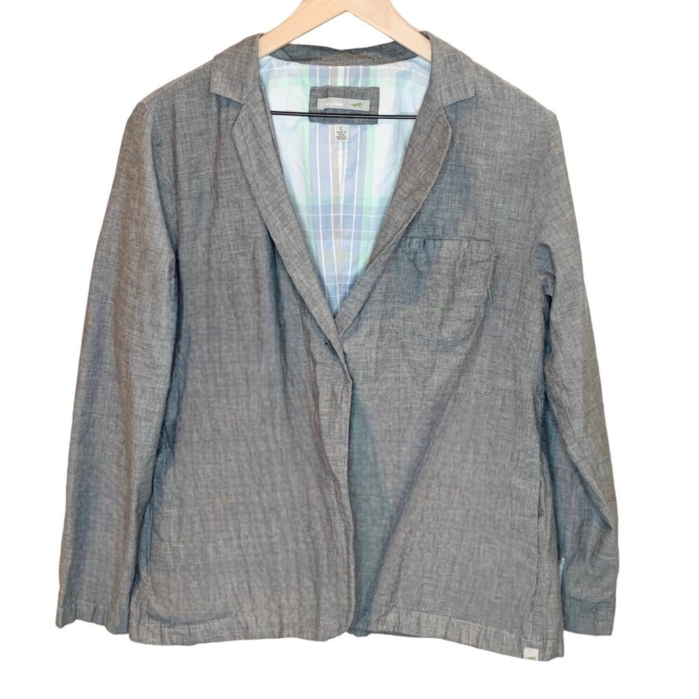 Women's Horny Toad gray organic cotton lightweight blazer jacket size large